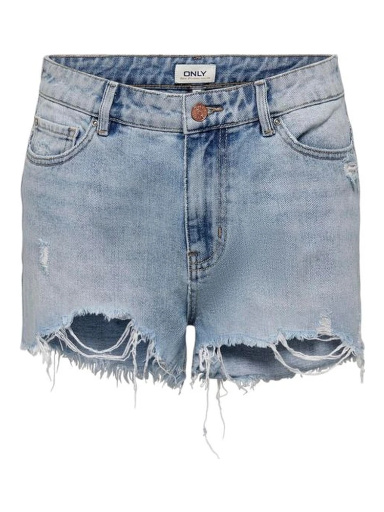 Light Blue Cotton Shorts