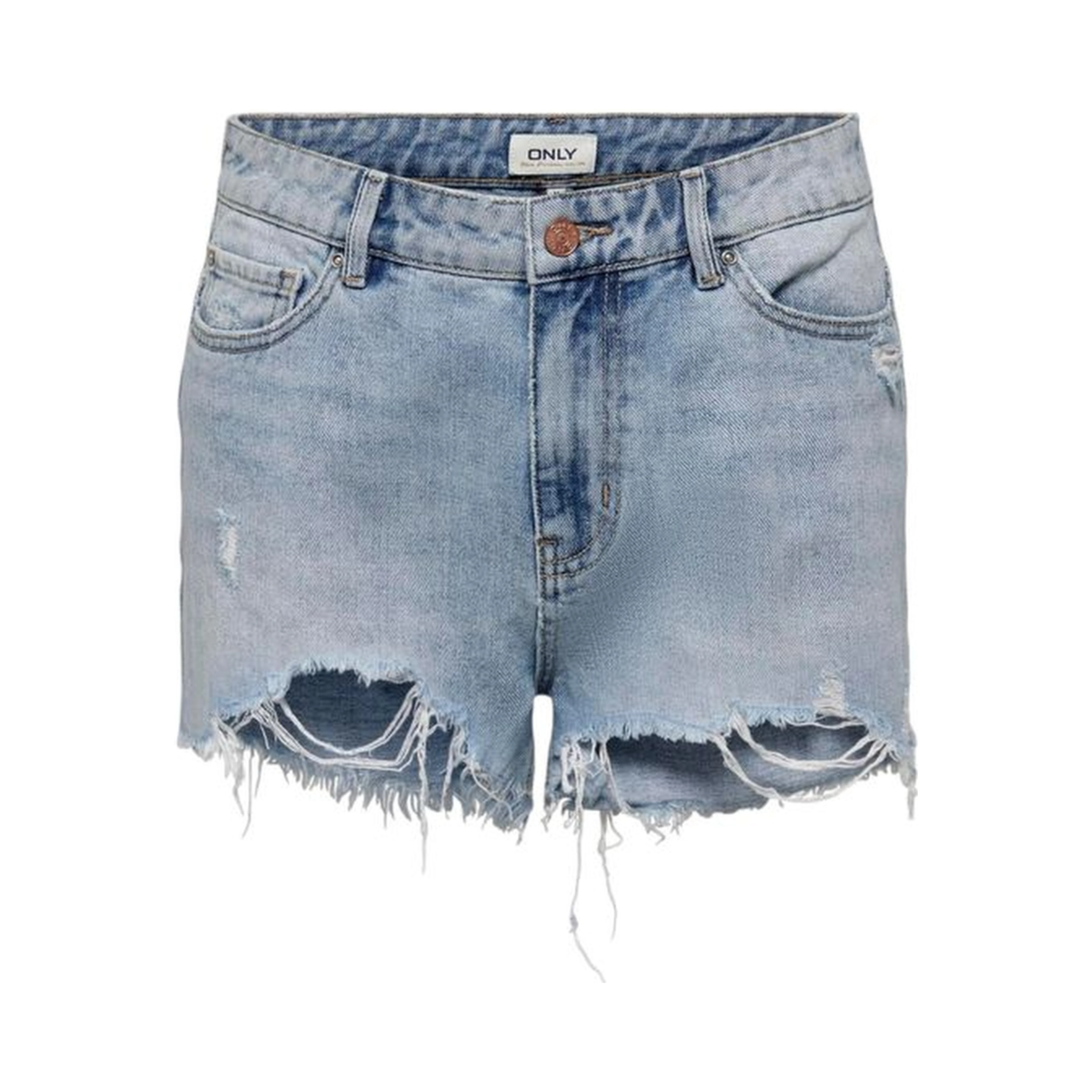 Light Blue Cotton Shorts