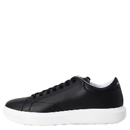 Black Leather Low Top Sneakers