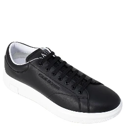 Black Leather Low Top Sneakers