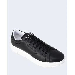 Black Leather Low Top Sneakers