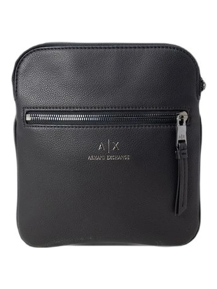 Black Polyester Messenger Bag