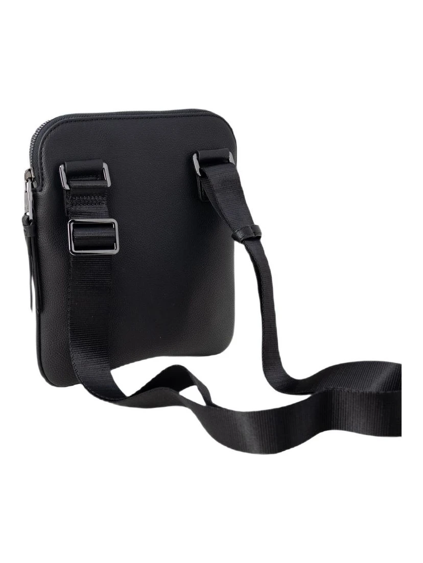 Black Polyester Messenger Bag