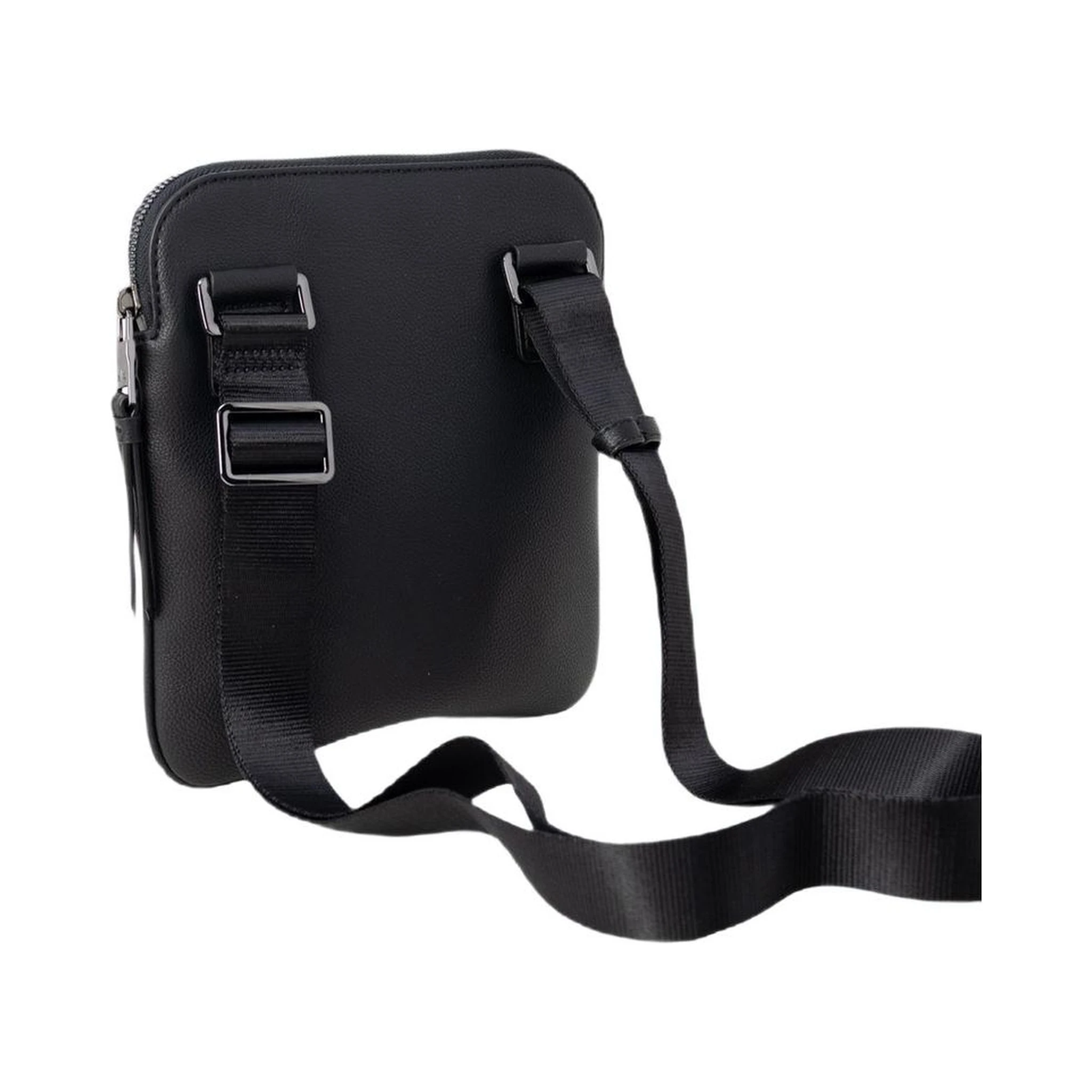 Black Polyester Messenger Bag