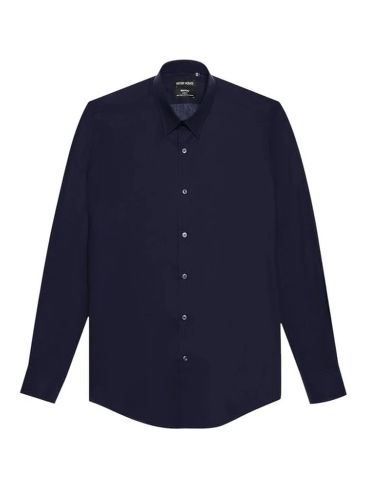 Blue Cotton Dress Shirt