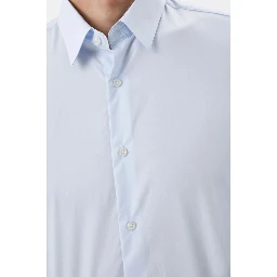 Blue Cotton Dress Shirt