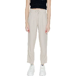 Beige Linen Casual Pants