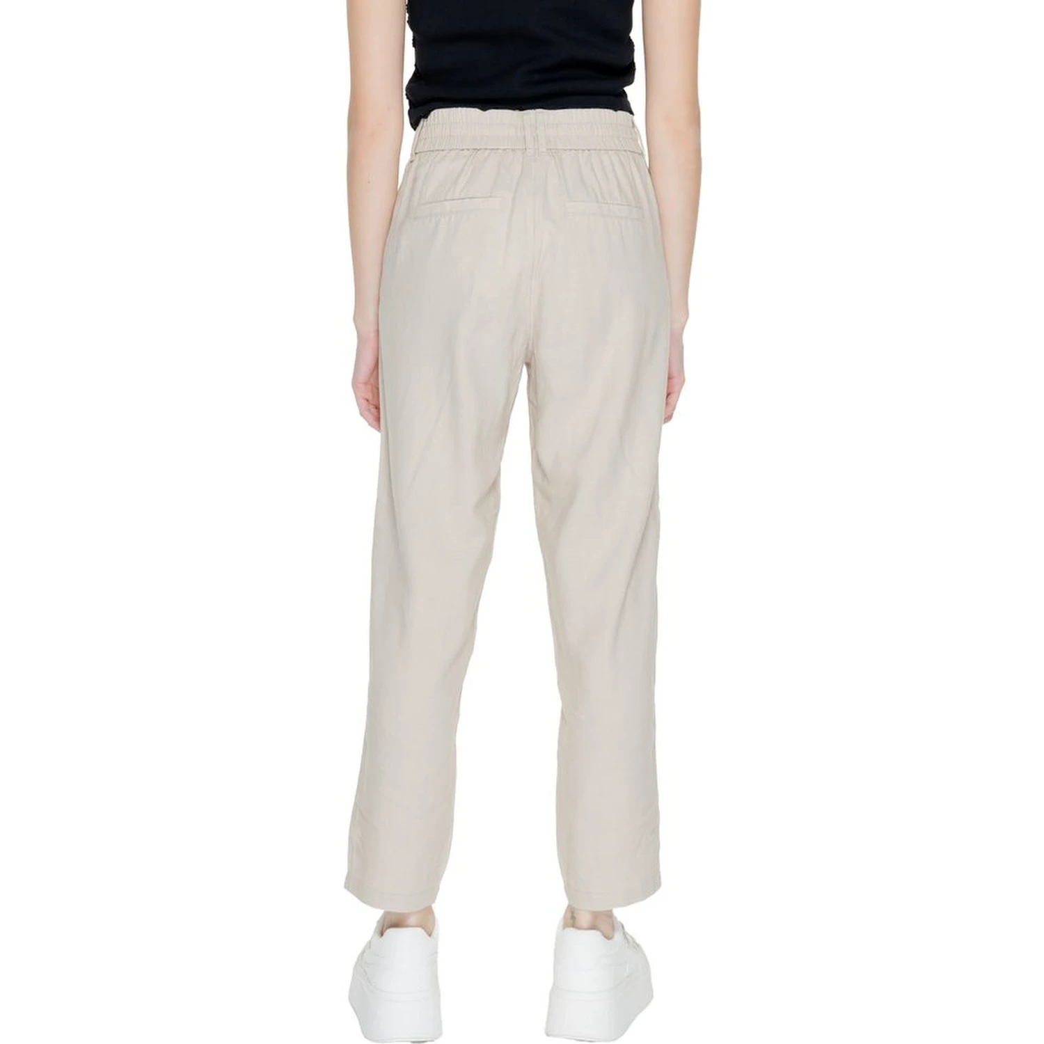 Beige Linen Casual Pants