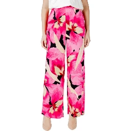 Pink Viscose Casual Pants