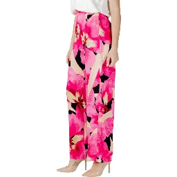 Pink Viscose Casual Pants