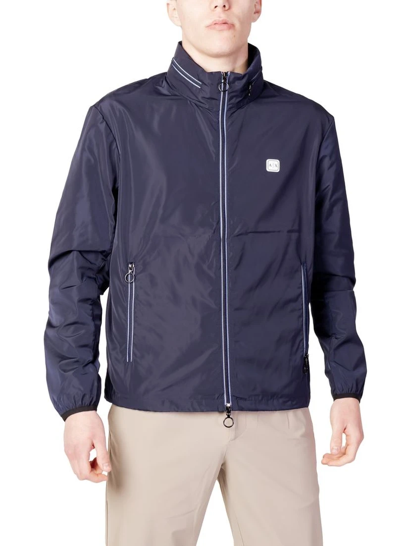 Blue Polyester Shell Jacket