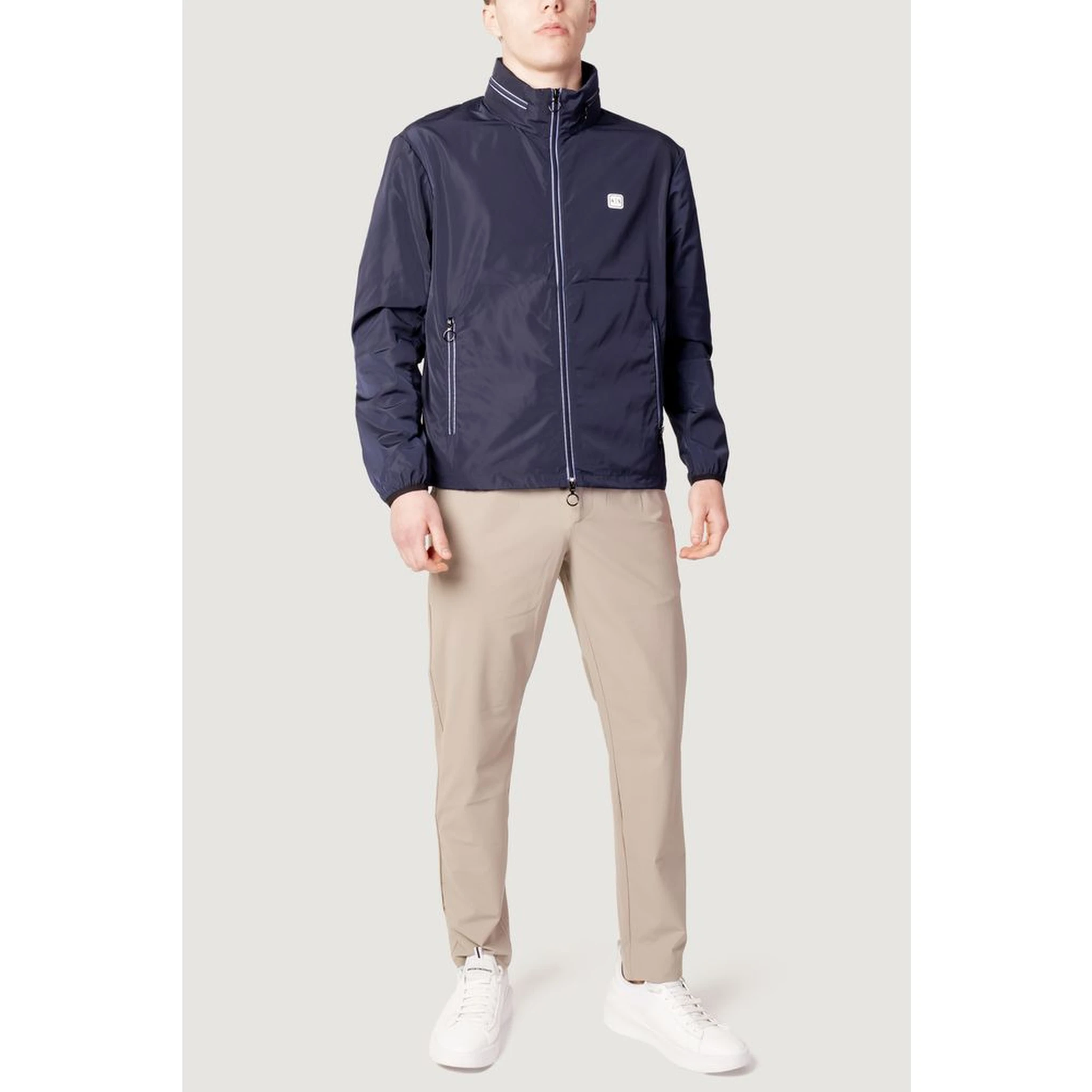 Blue Polyester Shell Jacket