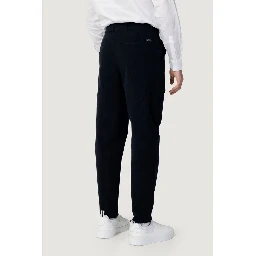 Blue Cotton Casual Pants