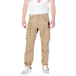 Beige Cotton Relaxed Fit Jeans
