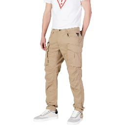 Beige Cotton Relaxed Fit Jeans