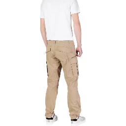 Beige Cotton Relaxed Fit Jeans