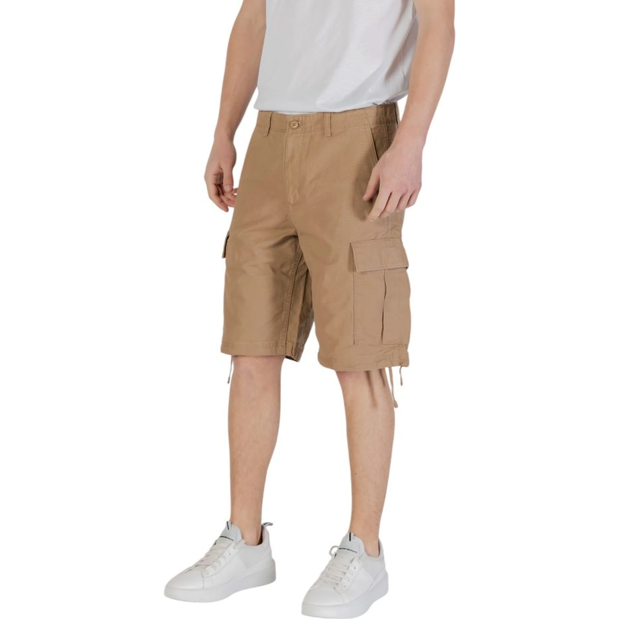 Beige Cotton Bermuda Shorts