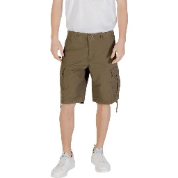 Green Cotton Bermuda Shorts