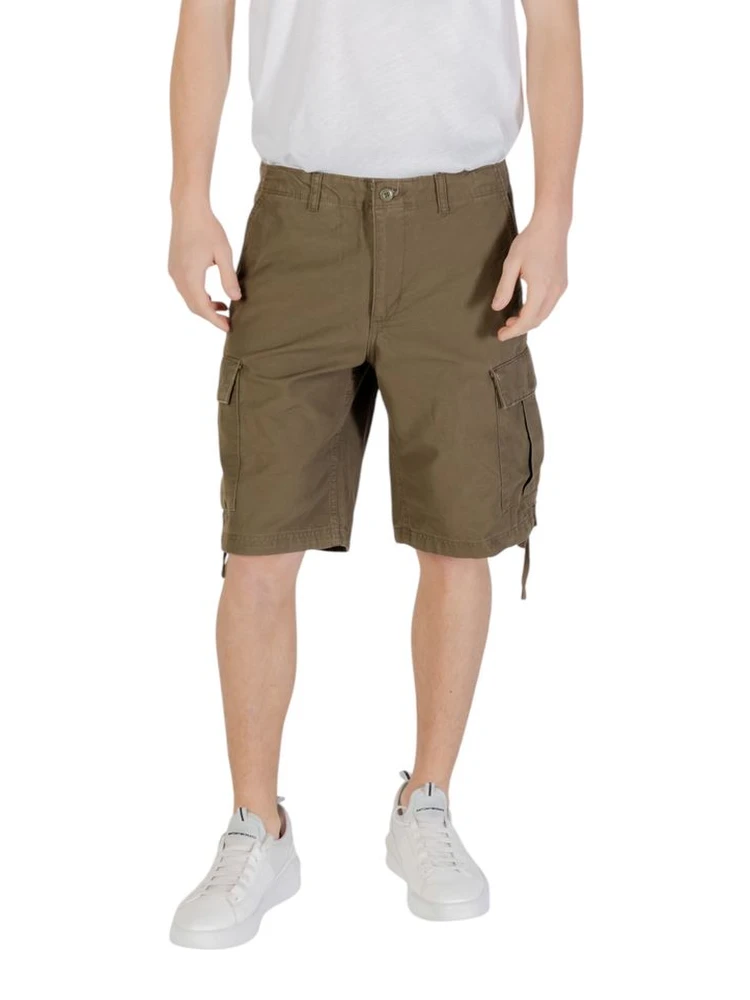 Green Cotton Bermuda Shorts