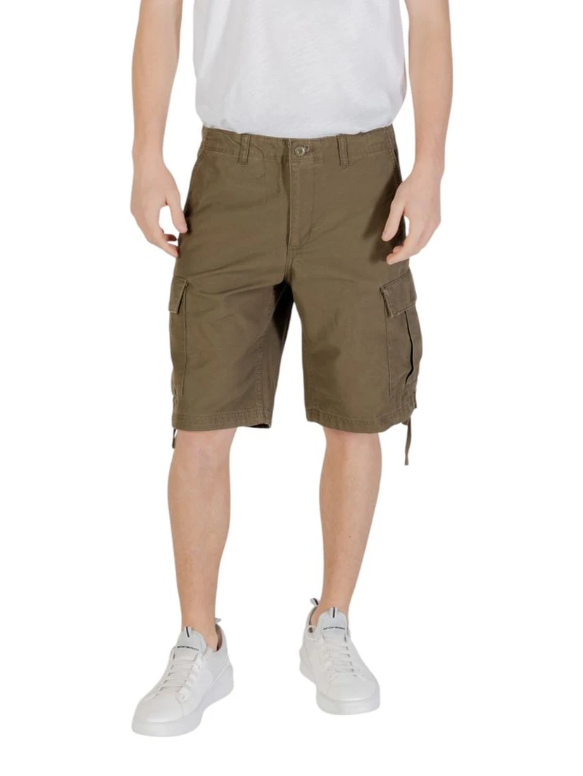 Green Cotton Bermuda Shorts