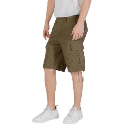 Green Cotton Bermuda Shorts