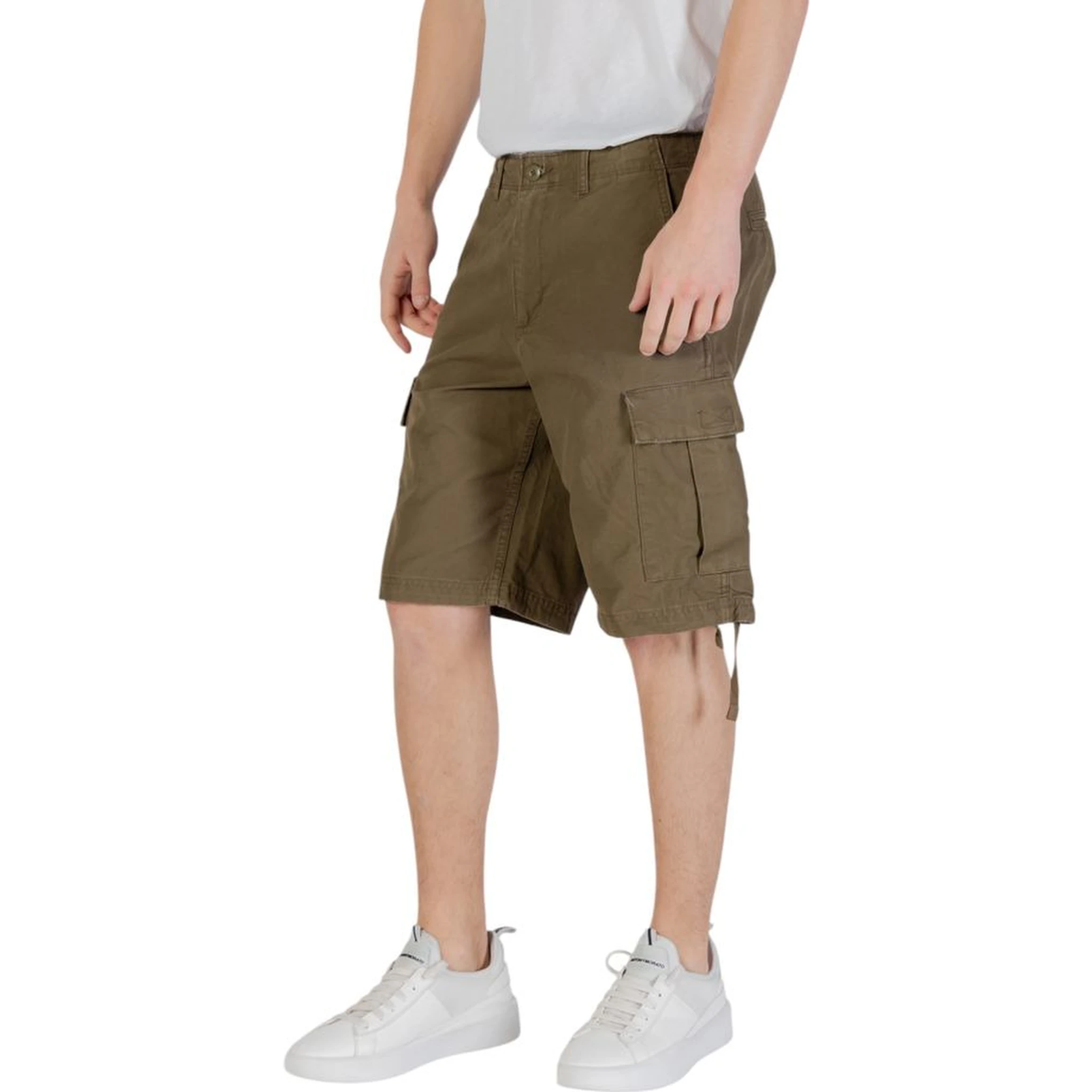 Green Cotton Bermuda Shorts