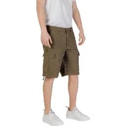 Green Cotton Bermuda Shorts