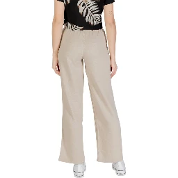 Beige Linen Casual Pants
