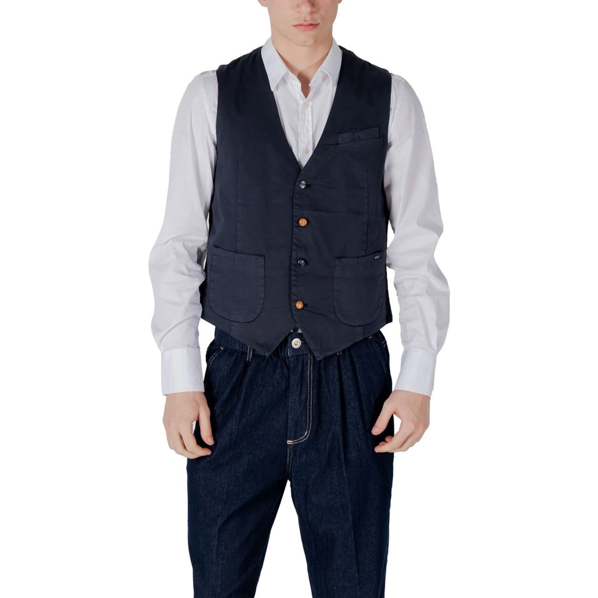 Blue Cotton Waistcoat