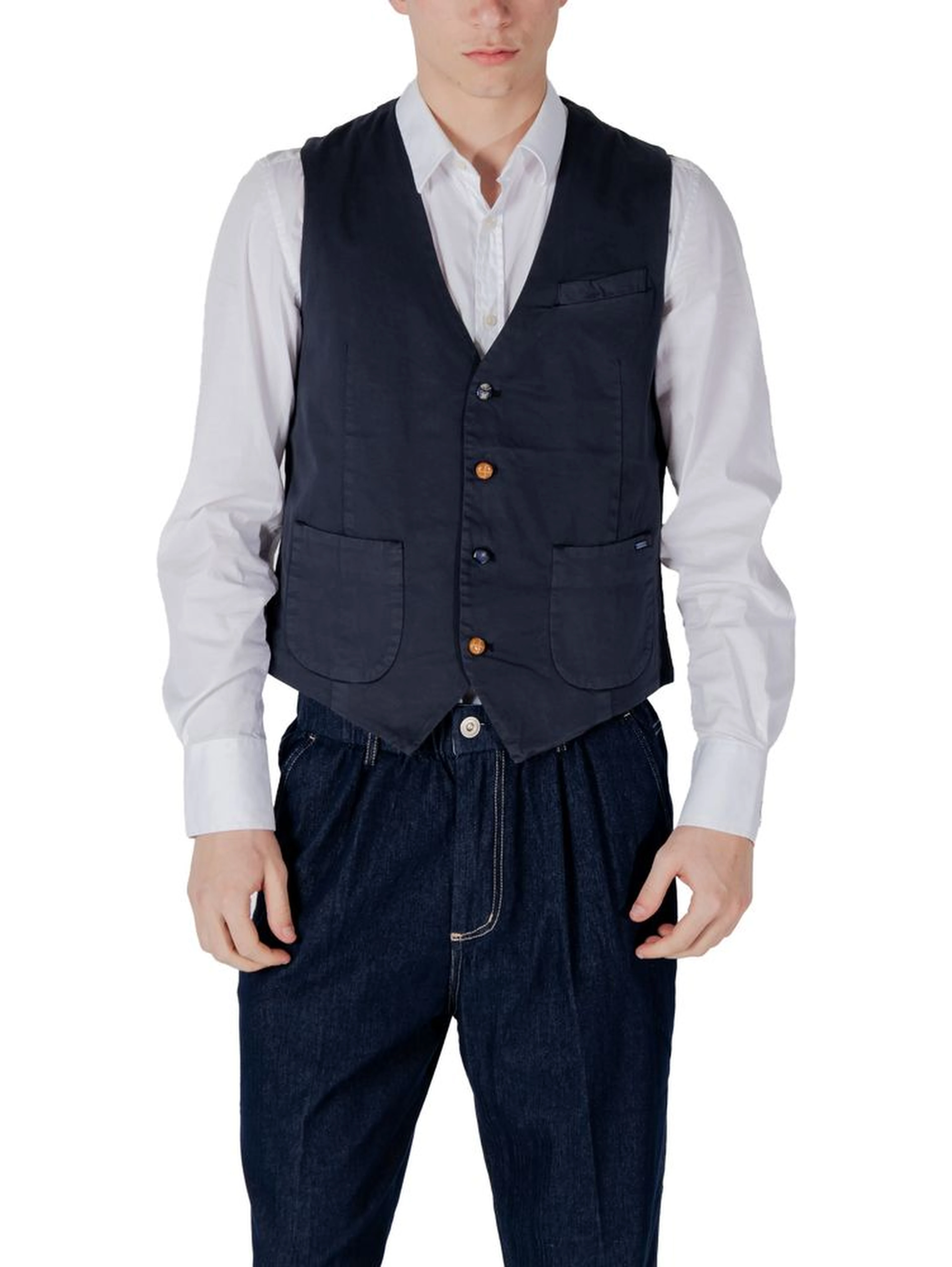 Blue Cotton Waistcoat