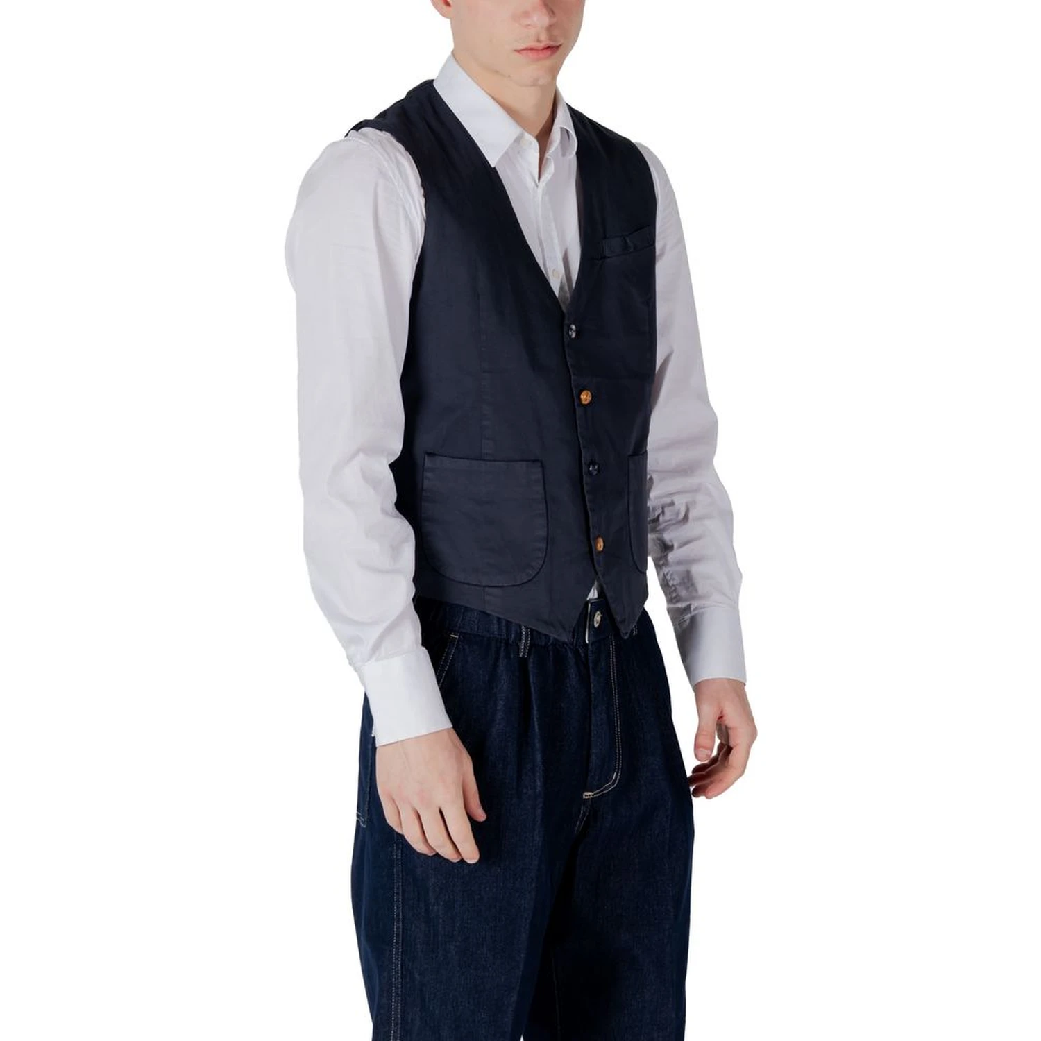 Blue Cotton Waistcoat