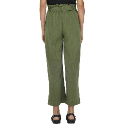 Green Viscose Casual Pants
