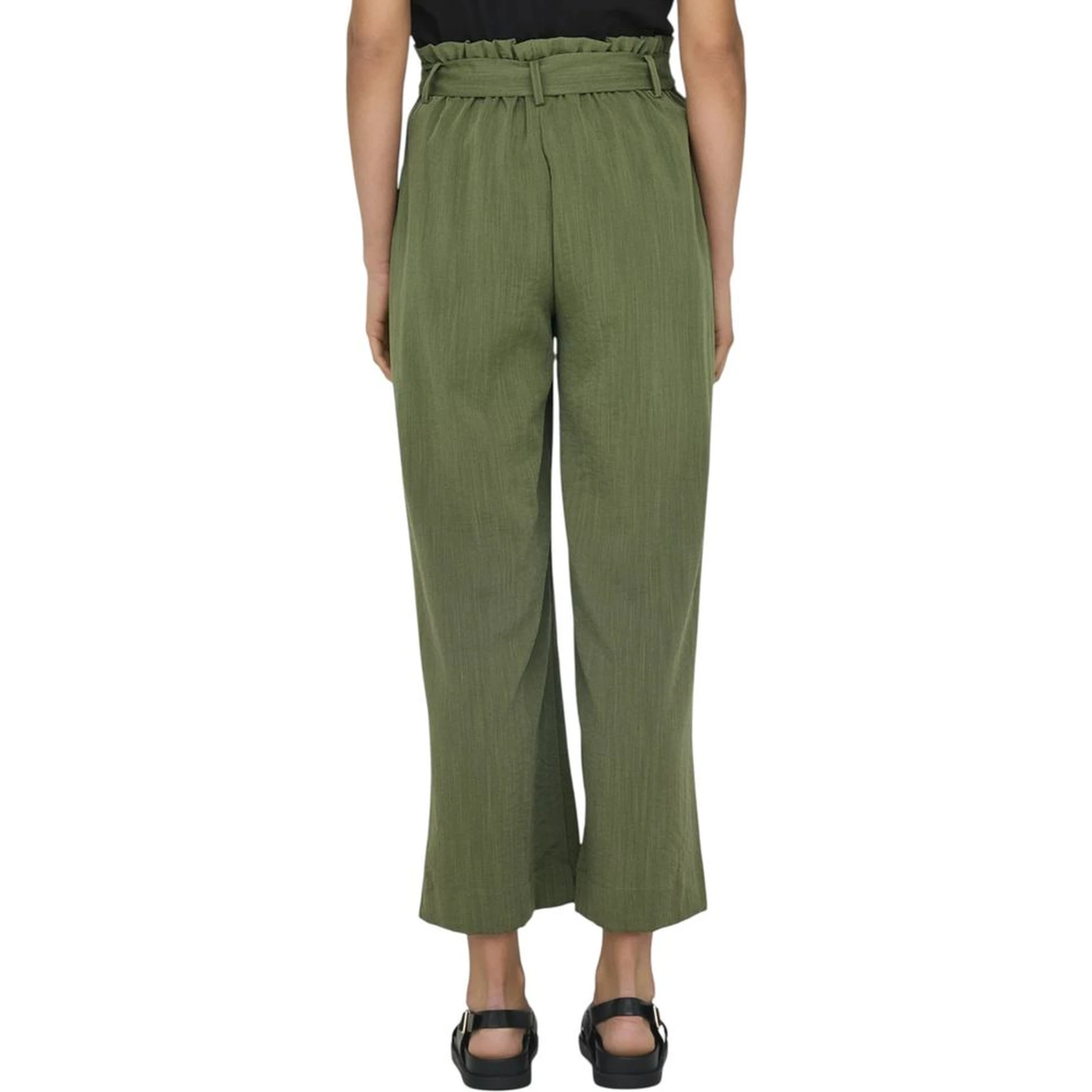 Green Viscose Casual Pants