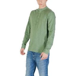 Green Cotton Long Sleeve T-Shirt