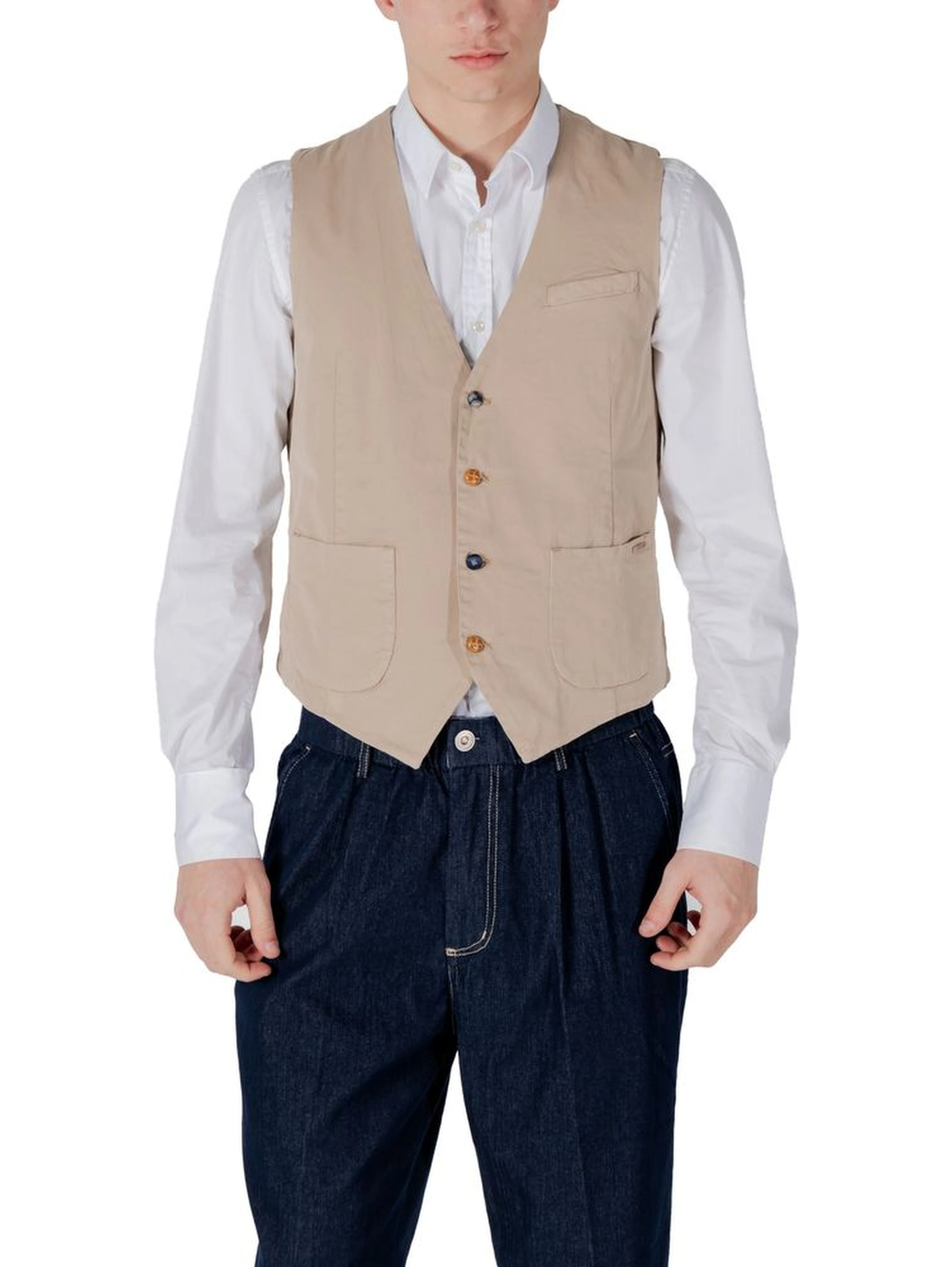 Beige Cotton Waistcoat