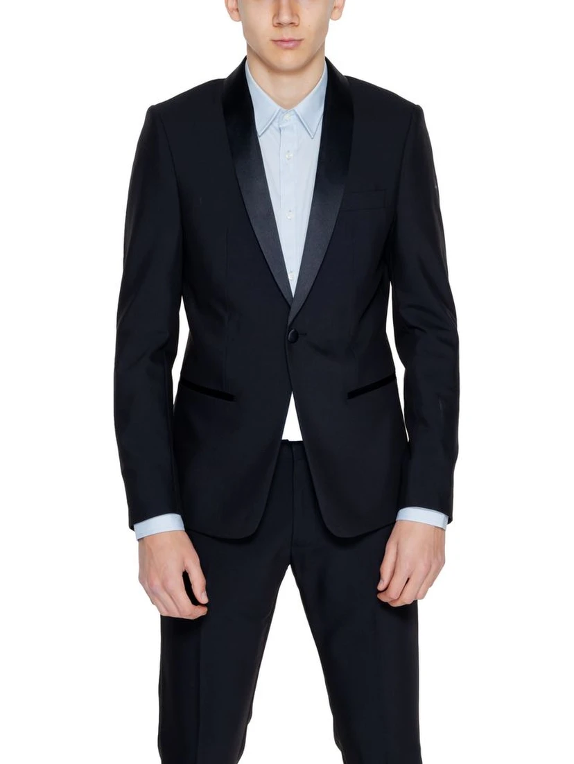 Black Polyester Blazer