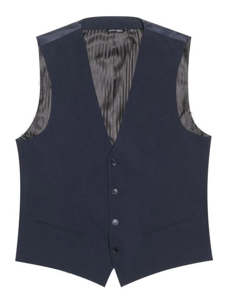Blue Polyester Waistcoat