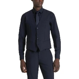 Blue Polyester Waistcoat