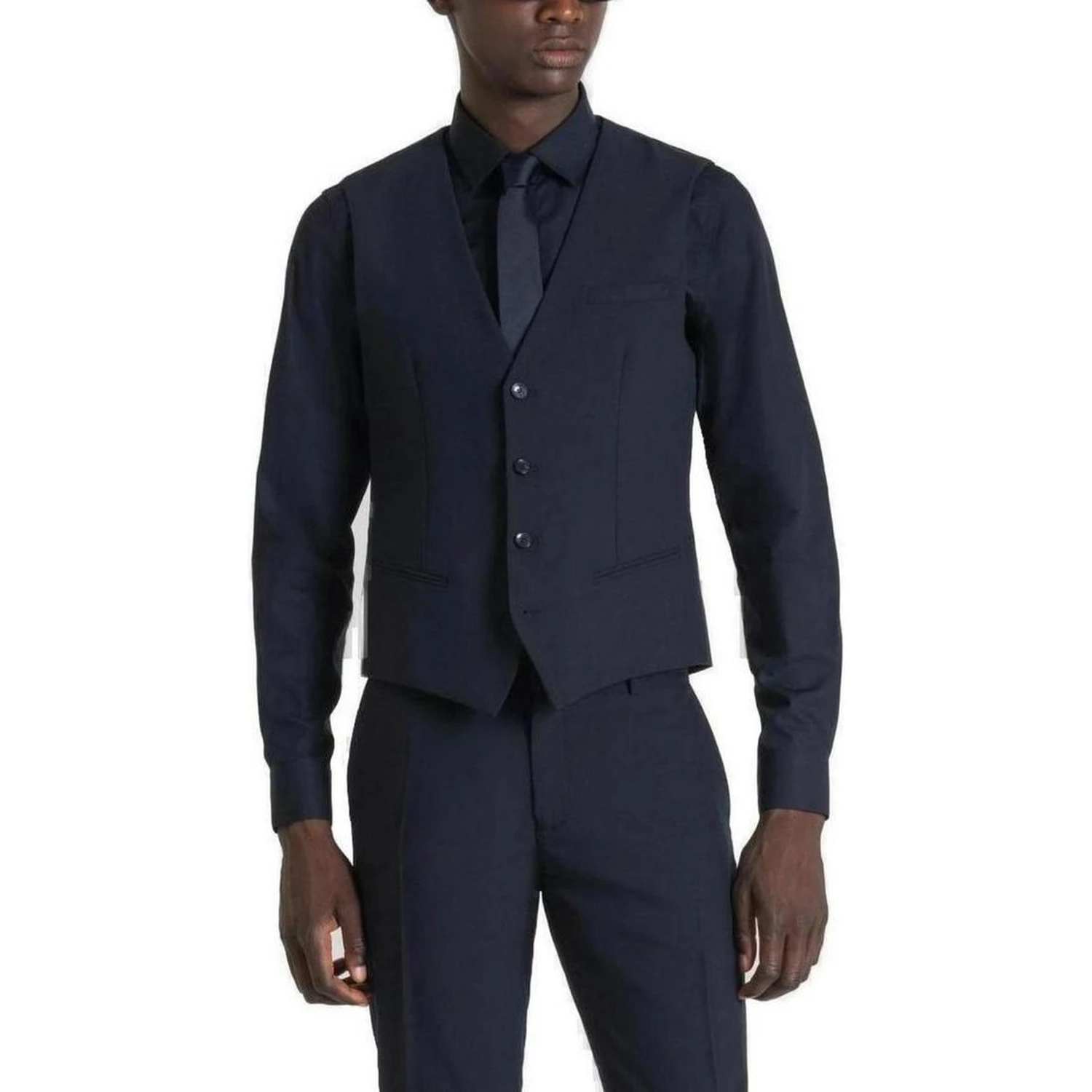 Blue Polyester Waistcoat