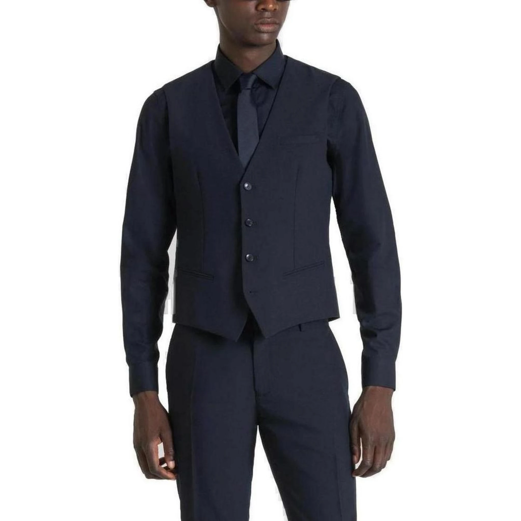 Blue Polyester Waistcoat