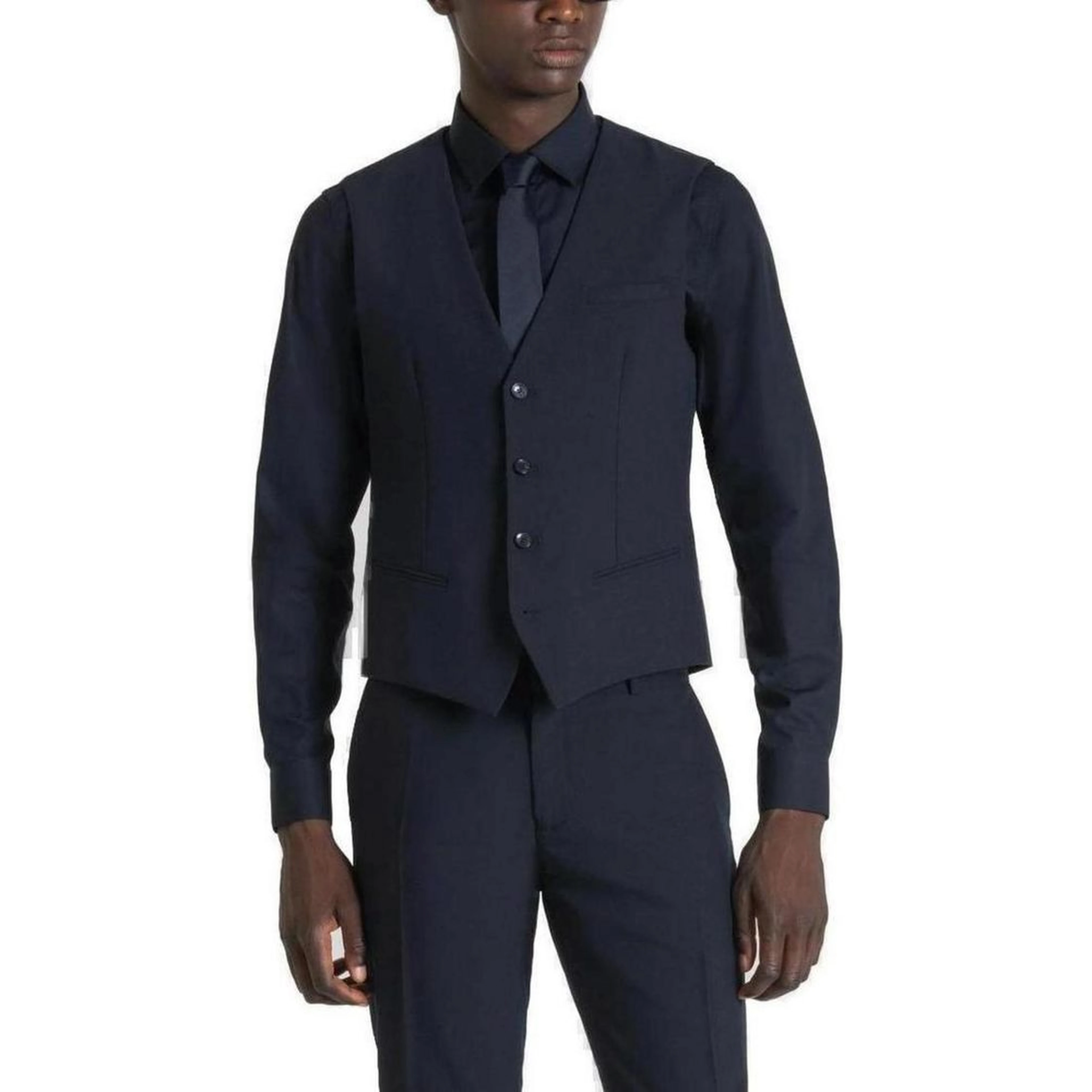 Blue Polyester Waistcoat