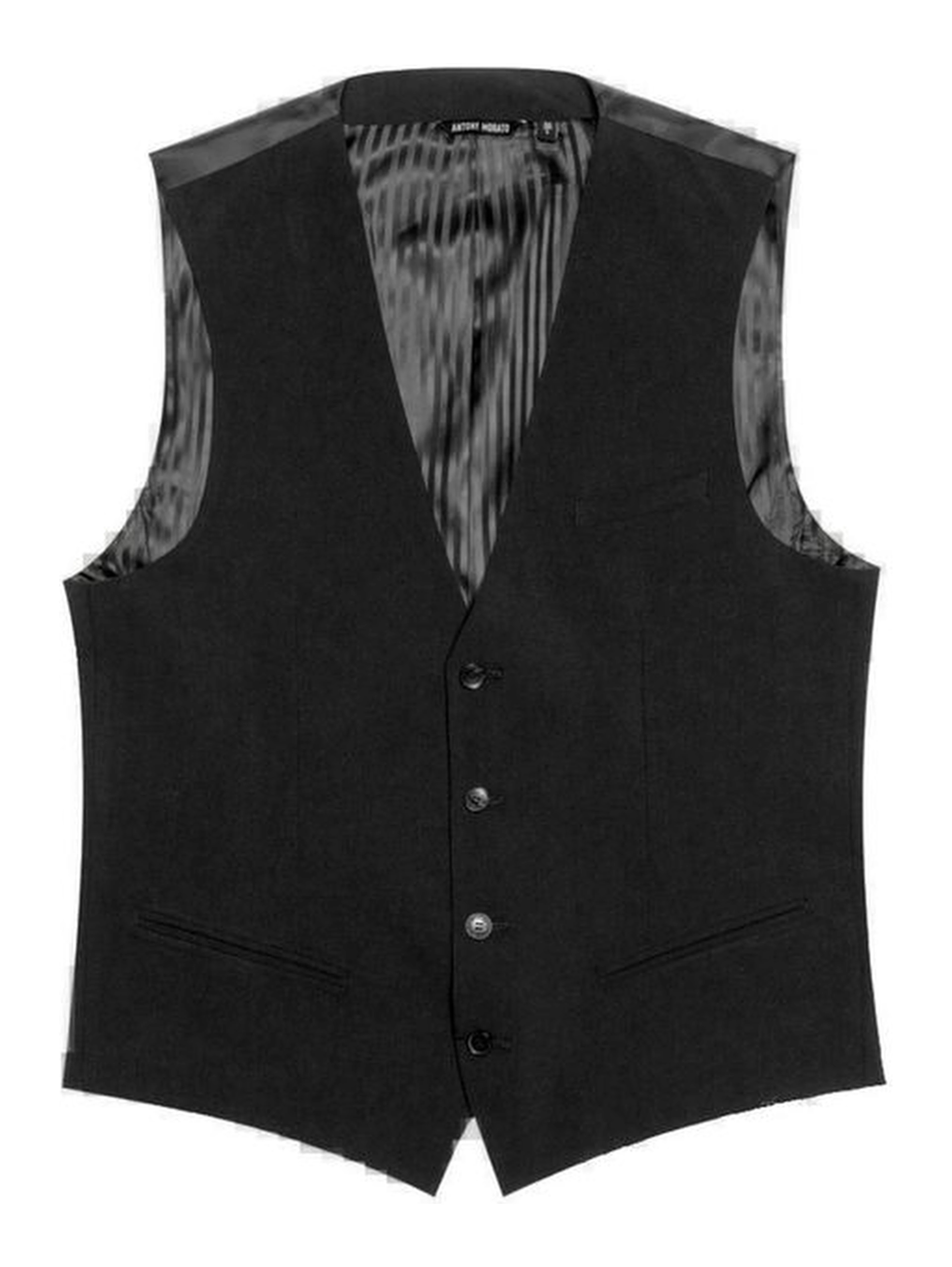 Black Polyester Waistcoat