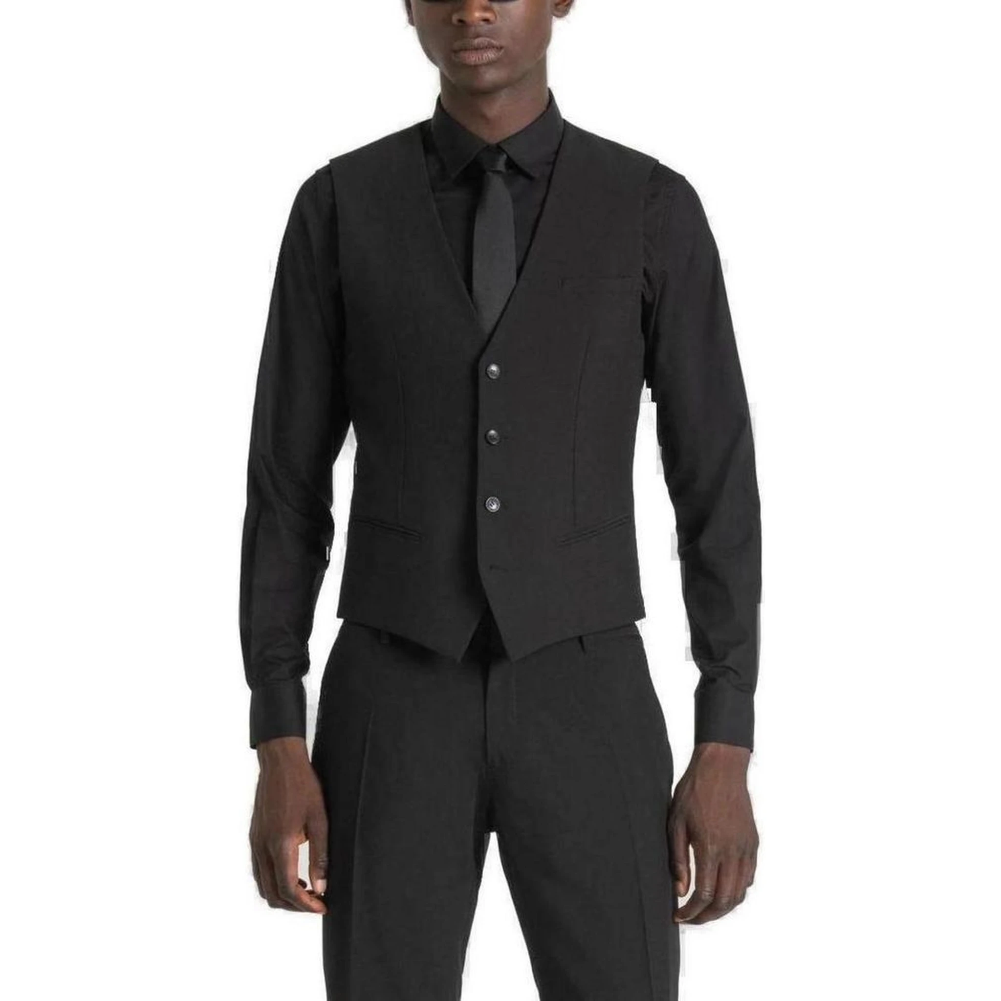 Black Polyester Waistcoat