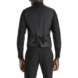 Black Polyester Waistcoat