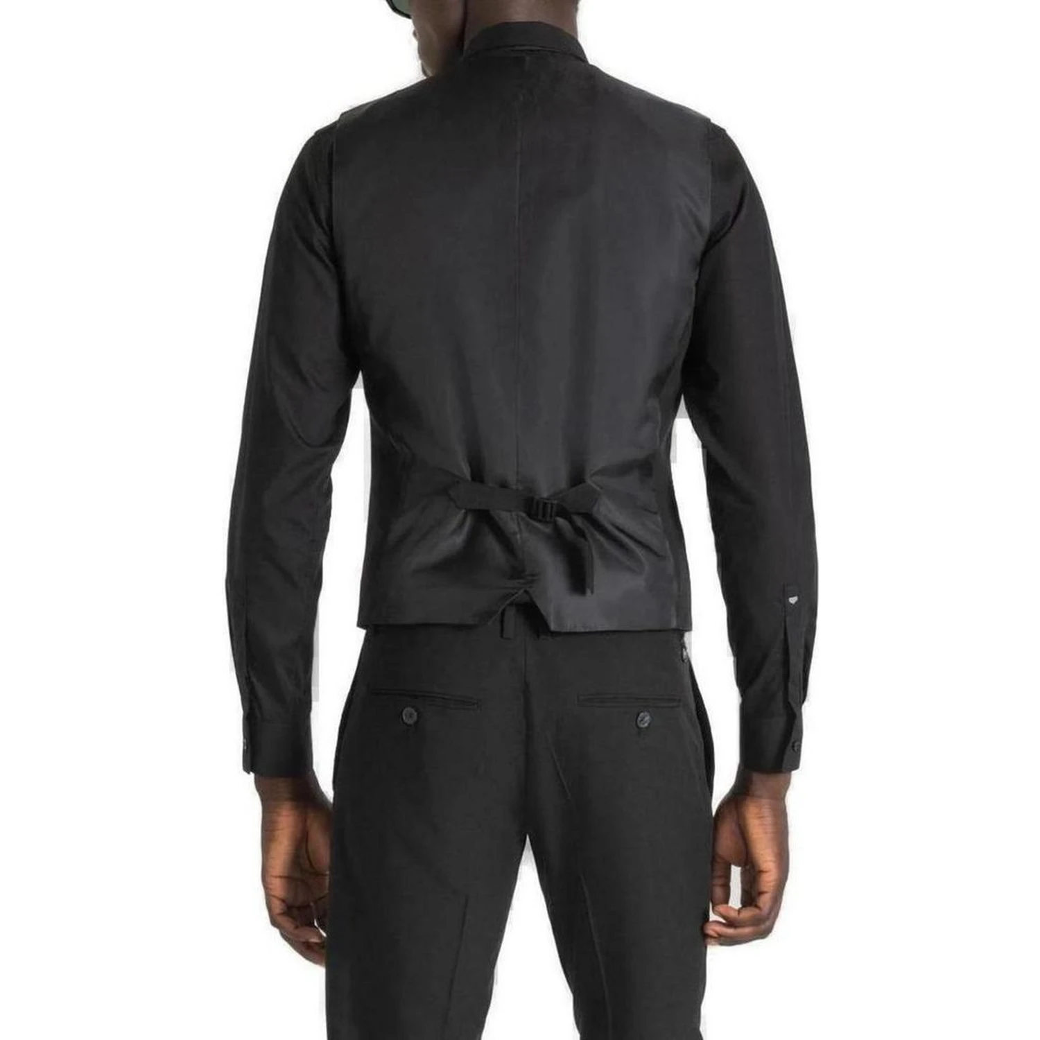 Black Polyester Waistcoat