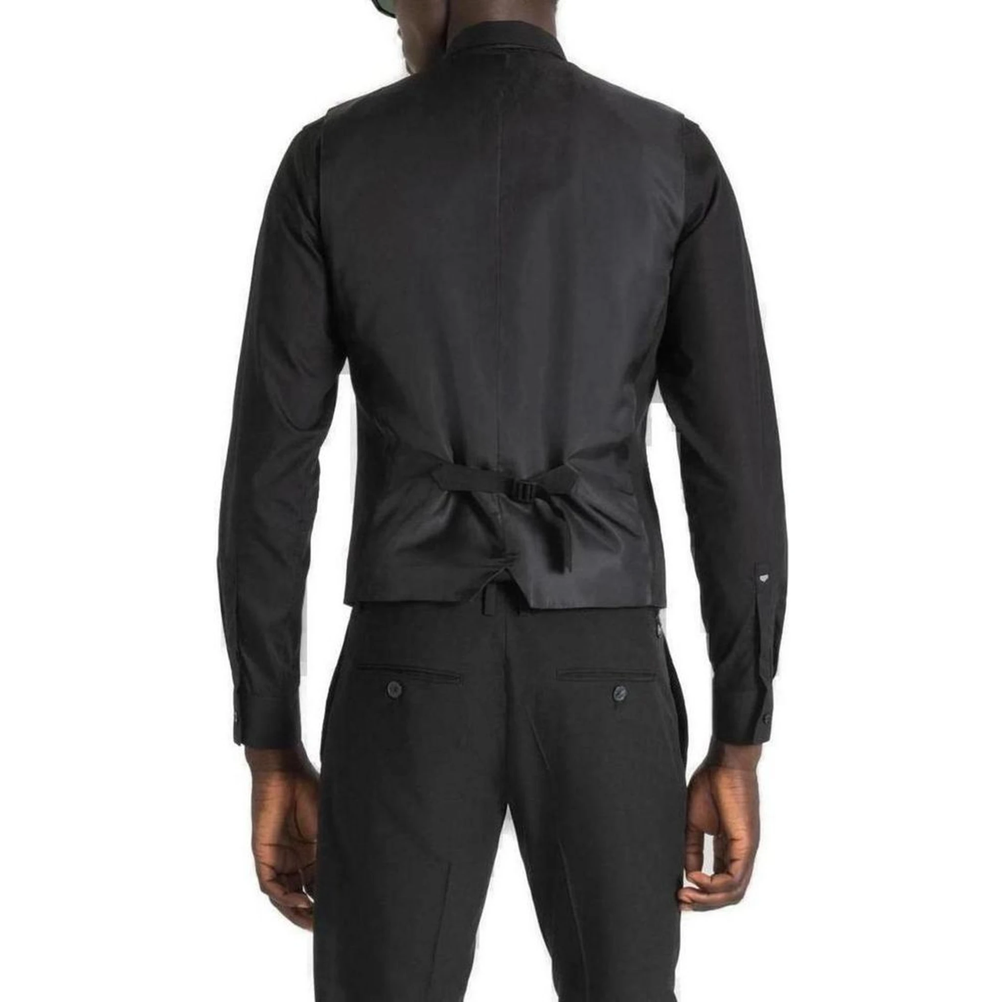 Black Polyester Waistcoat