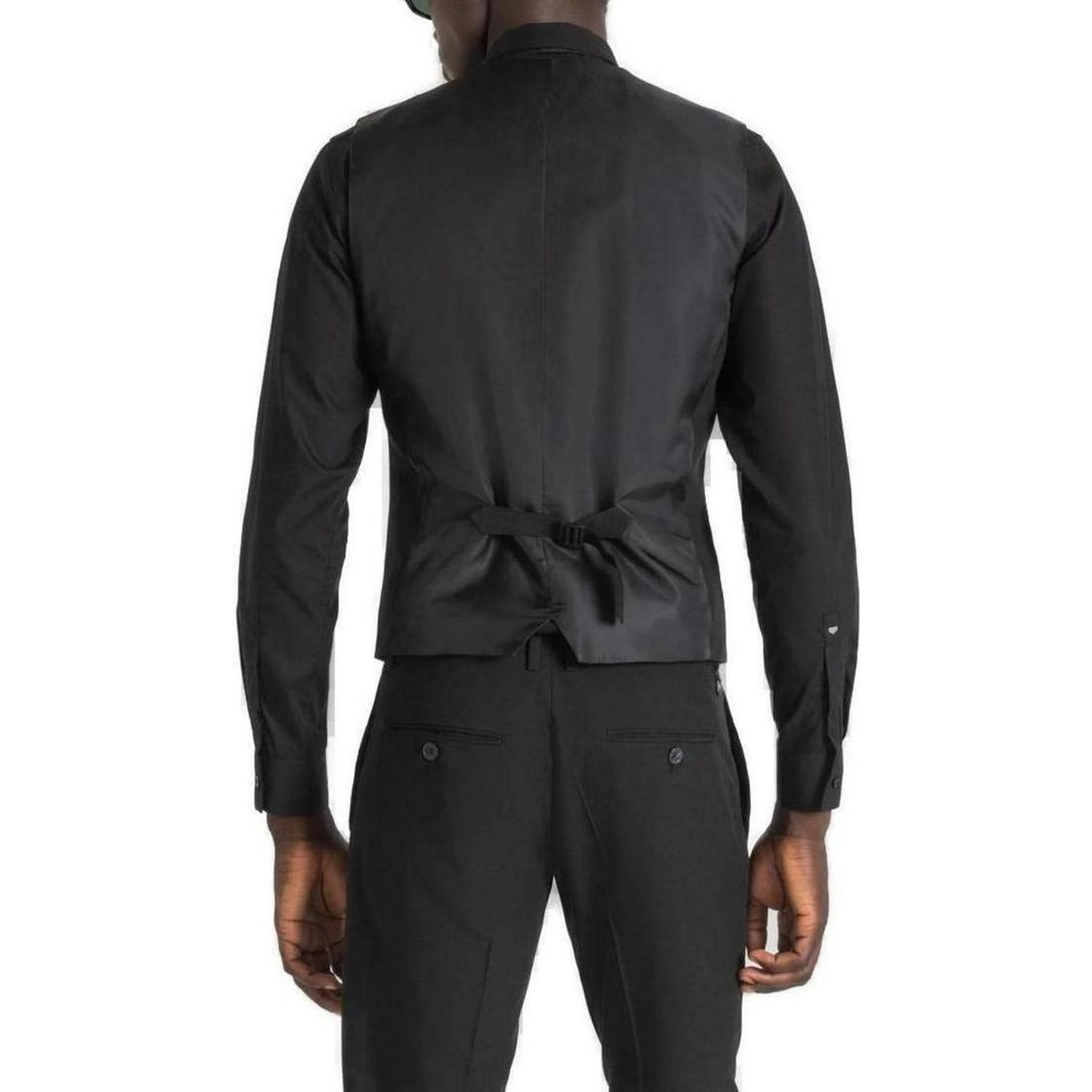 Black Polyester Waistcoat