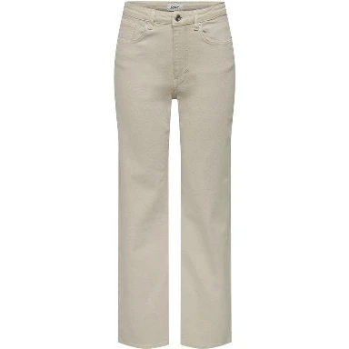 Beige Cotton Relaxed Fit Jeans
