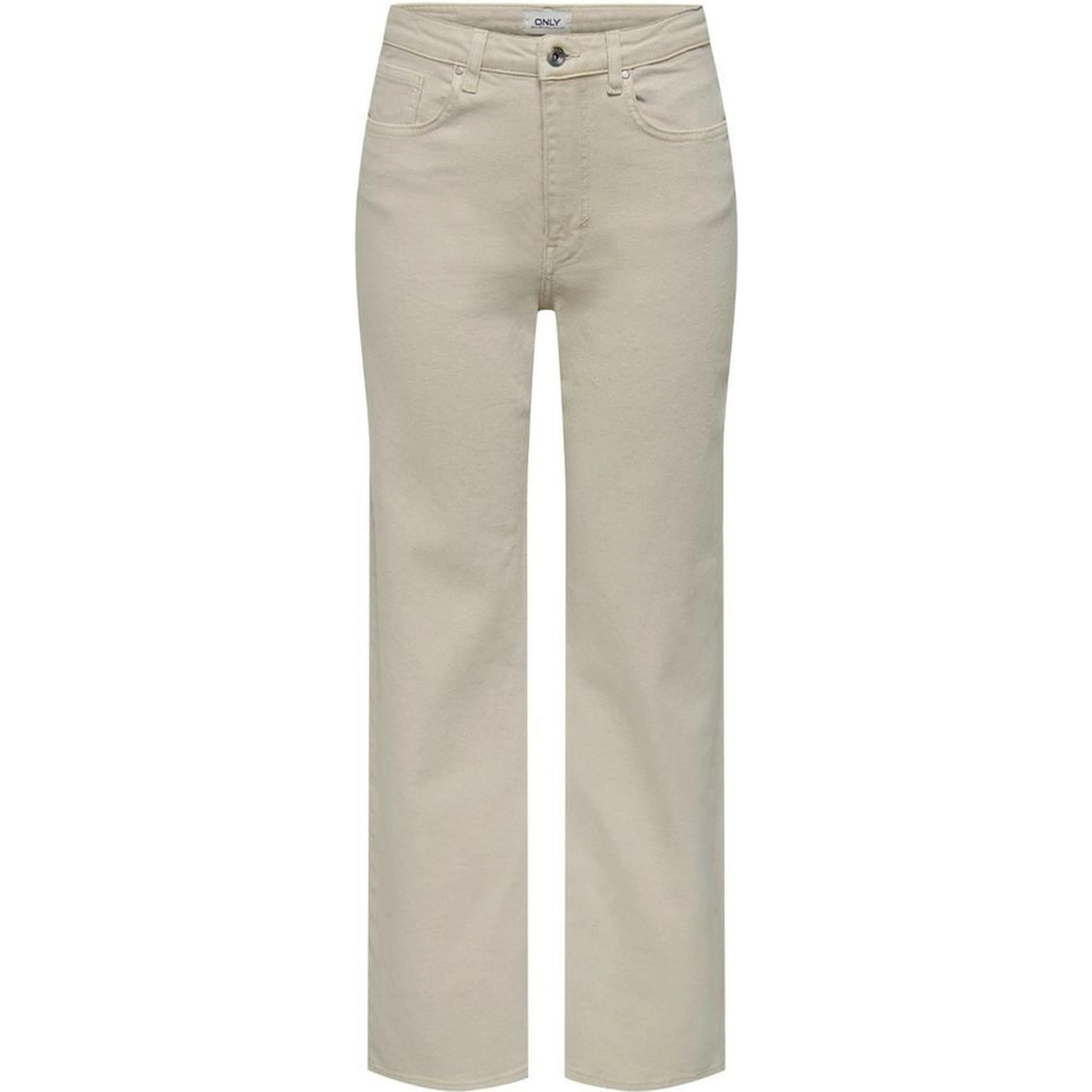 Beige Cotton Relaxed Fit Jeans