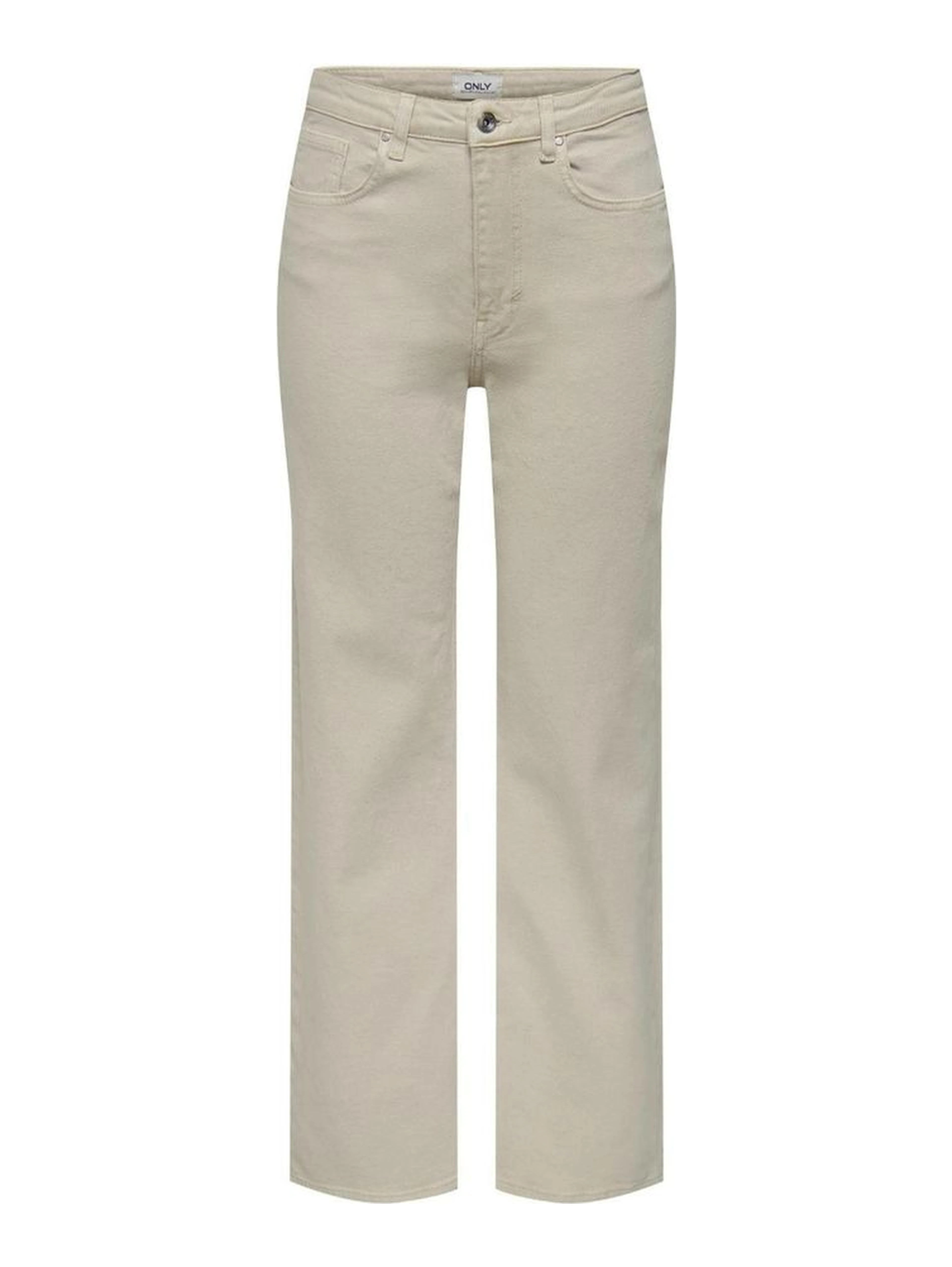Beige Cotton Relaxed Fit Jeans